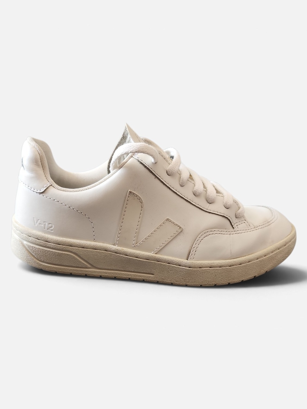 Veja V-12 Leather Sneakers Women EU 36 US 5 White Minimalist Sustainable Street
